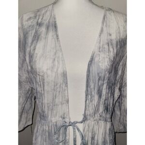Easel Women's Kimono Gray and White Marble Floor Length Size Large